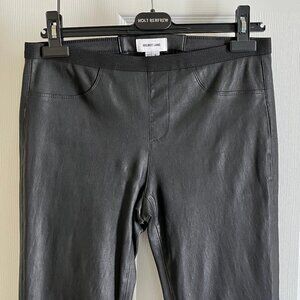 Helmut Lang lamb skin leather straight leg pant with stretch - Black. Size 8